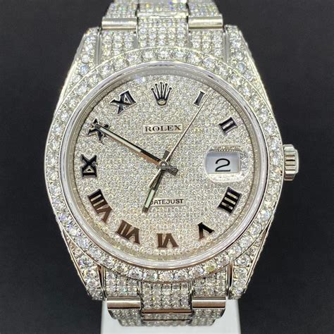 cheap iced out rolex watches|rolex datejust 41mm iced out.